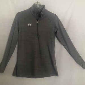 Under Armour gray pullover zippered front Sz Sm/P. Pit to Pit 18”.